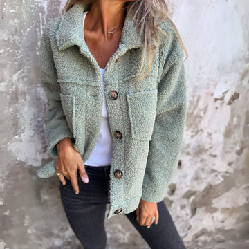 Buttoned Sherpa Jacket - Lola the label