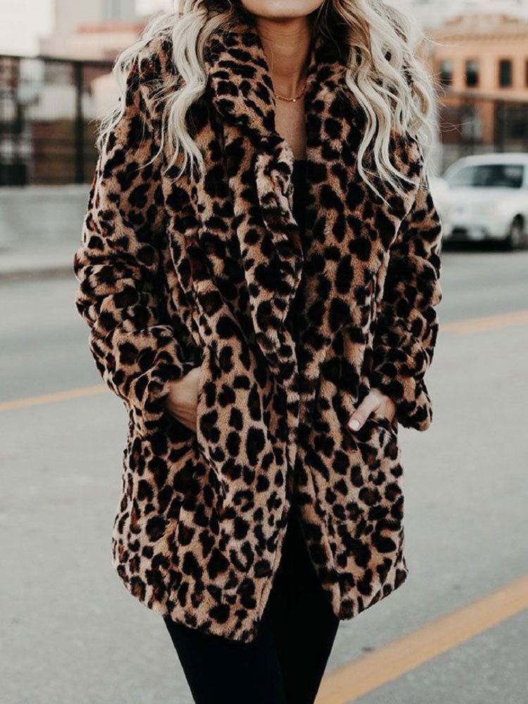 Leopard Print Faux Fur Coat - Lola the label