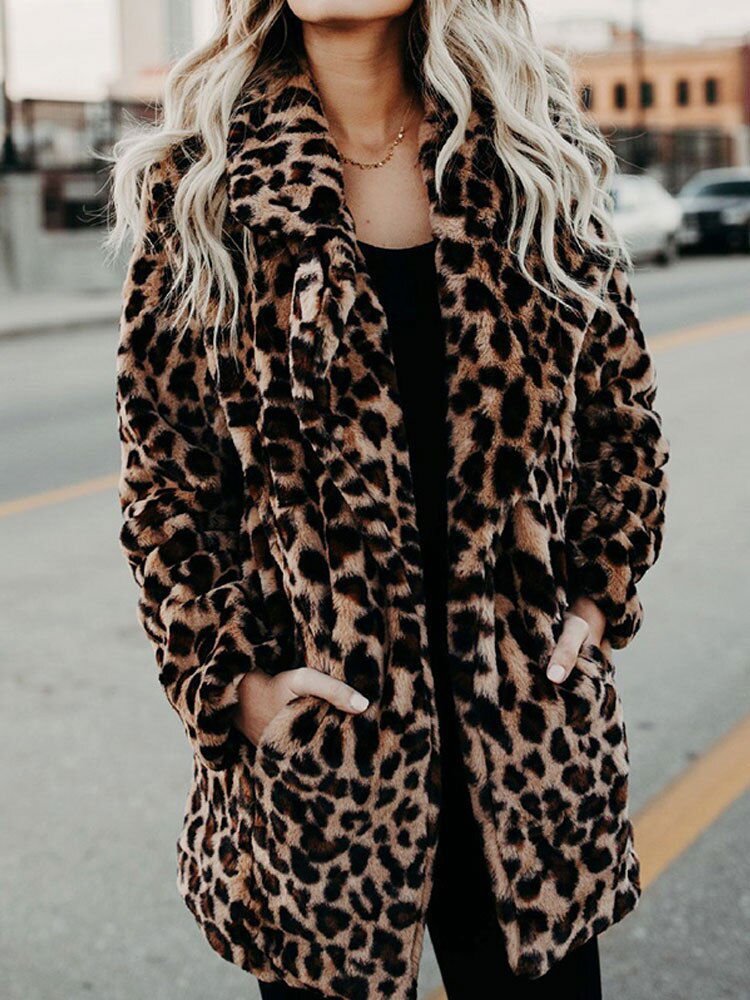 Leopard Print Faux Fur Coat - Lola the label