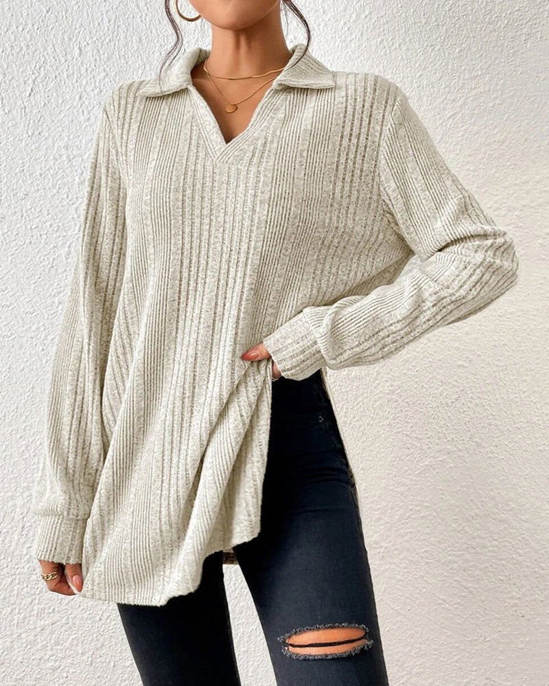 Long Ribbed Knit Sweater - Lola the label